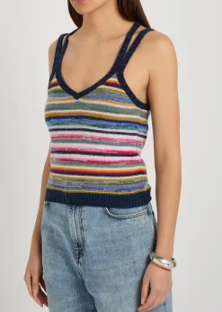 Toula striped cashmere tank top