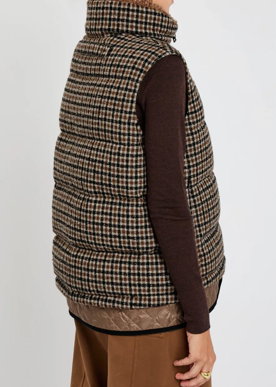 Touvet houndstooth quilted wool-blend gilet
