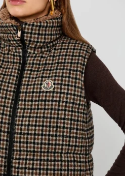 Touvet houndstooth quilted wool-blend gilet