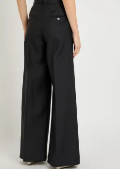 Tove split wide-leg wool-blend trousers