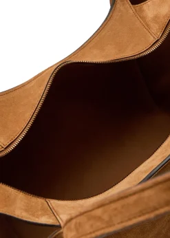 T-plaque suede tote