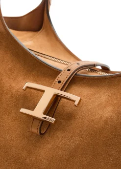 T-plaque suede tote