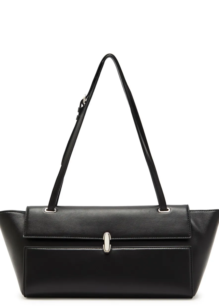 Trapeze leather shoulder bag