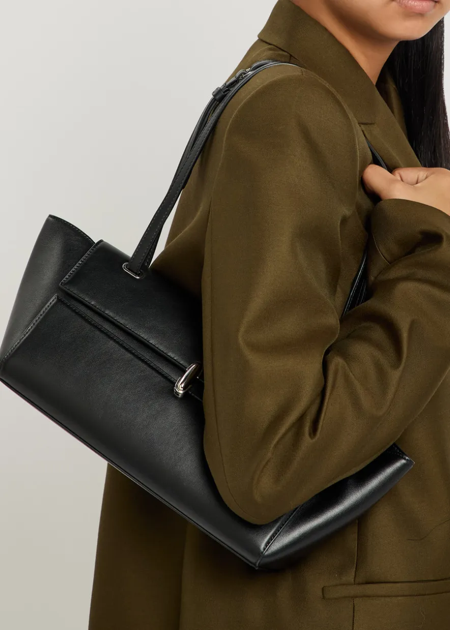 Trapeze leather shoulder bag