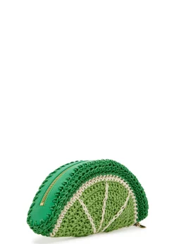 Tropicus lime braided waxed cord clutch