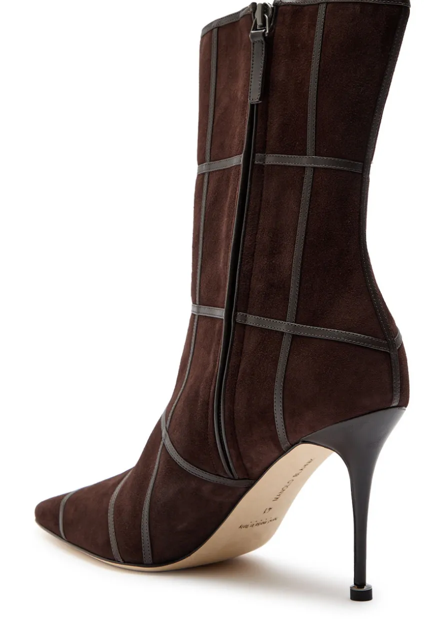 Trulonapla 90 panelled suede mid-calf boots