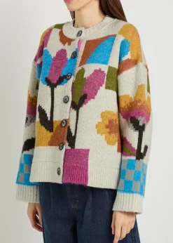Tulip Whirl cotton-blend cardigan