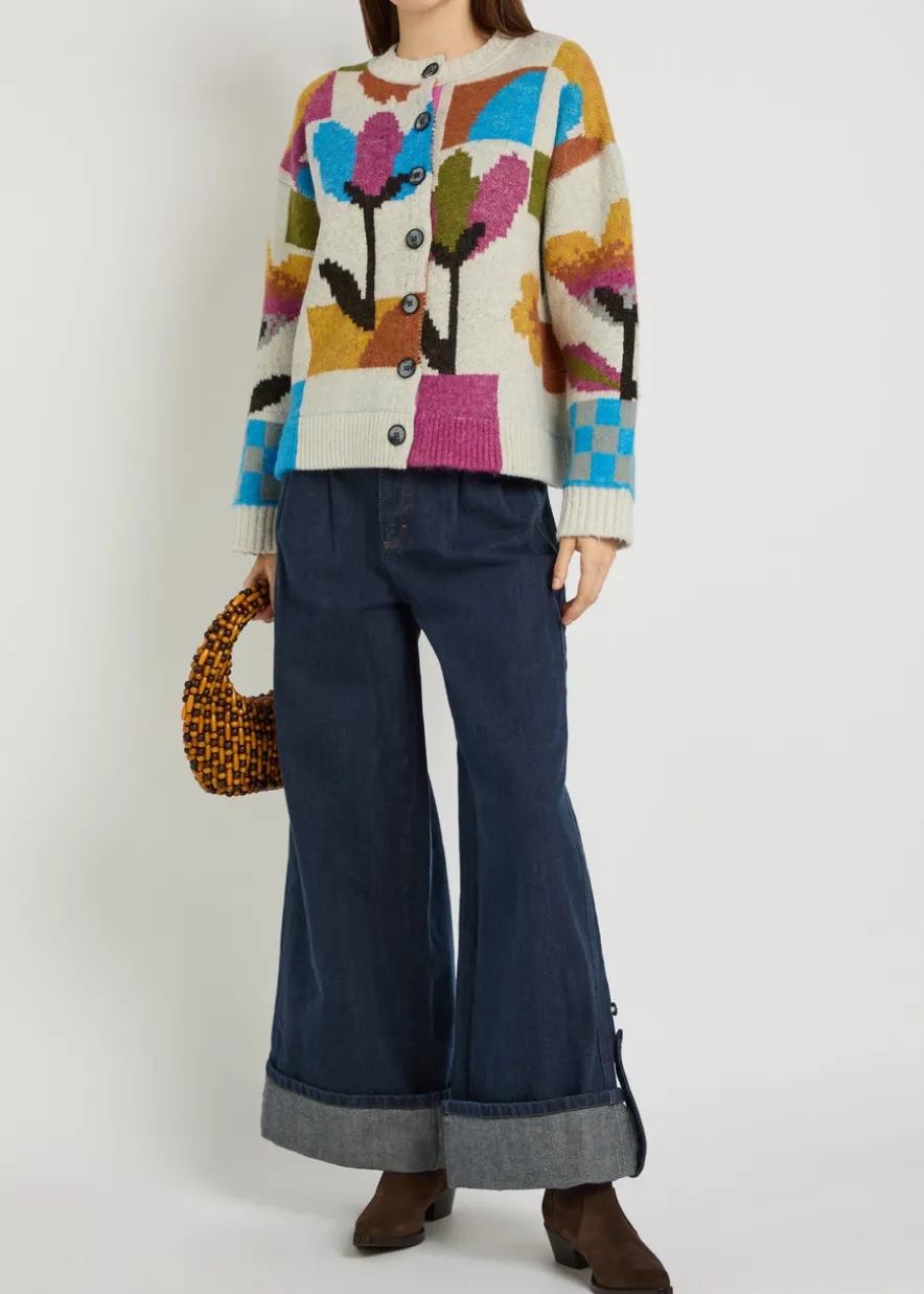 Tulip Whirl cotton-blend cardigan