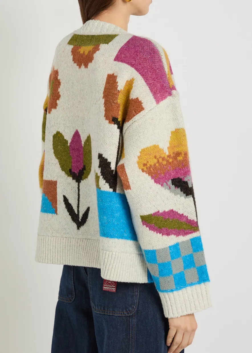 Tulip Whirl cotton-blend cardigan