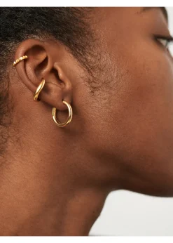 Tunnel medium 18kt gold-plated hoop earrings