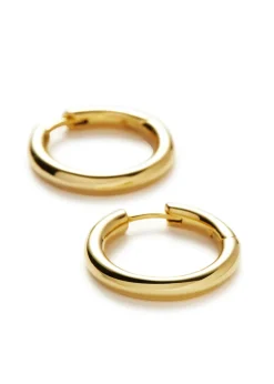 Tunnel medium 18kt gold-plated hoop earrings
