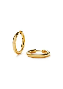 Tunnel medium 18kt gold-plated hoop earrings