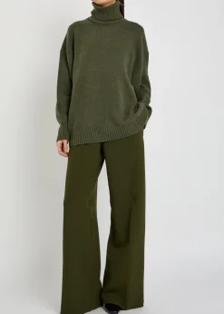 Turtle-neck cashmere and wool-blend jumper