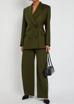 Twisted barrel-leg cotton trousers
