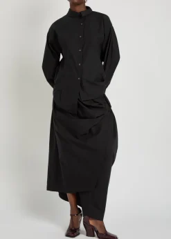 Twisted draped cotton-blend trousers