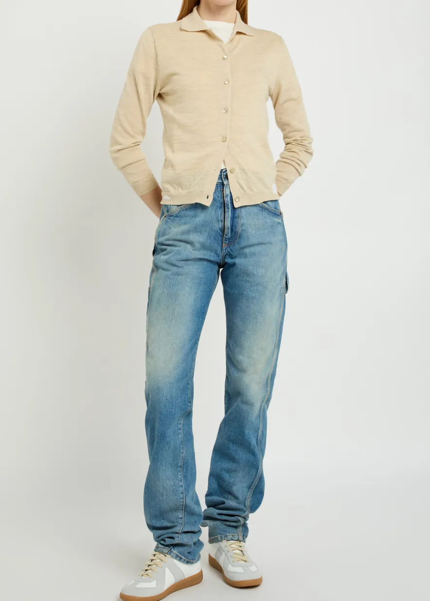 Twisted-seam straight-leg jeans