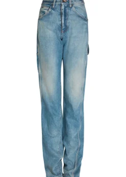 Twisted-seam straight-leg jeans