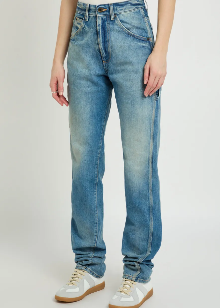 Twisted-seam straight-leg jeans
