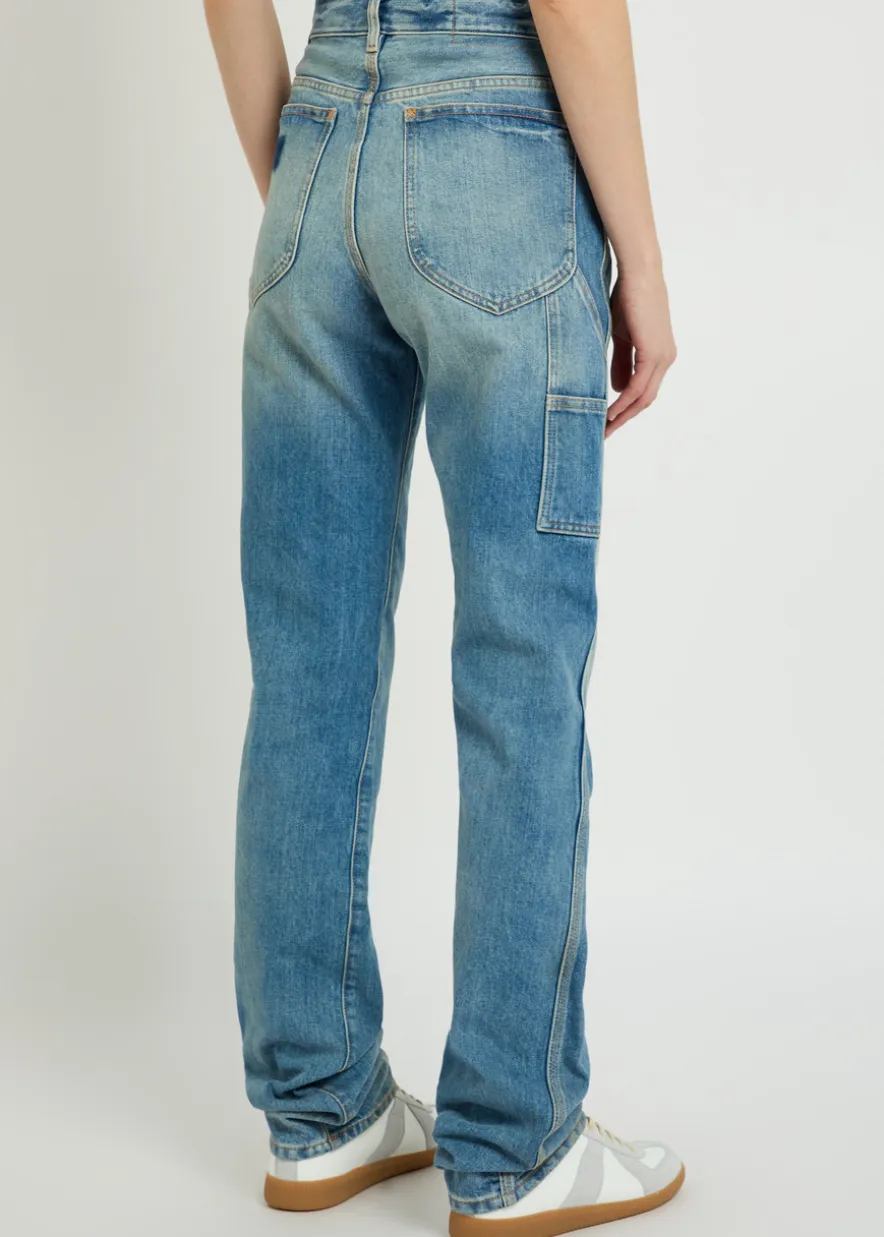 Twisted-seam straight-leg jeans