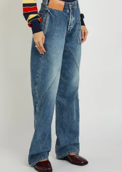 Twisted straight-leg jeans