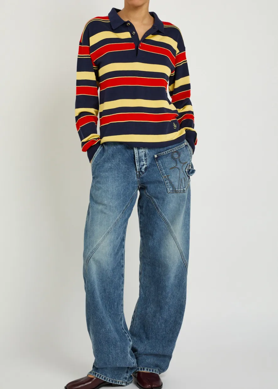 Twisted straight-leg jeans