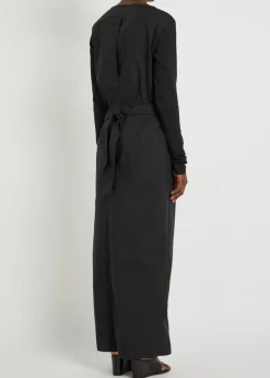 Twisted wrap-tie cotton dress