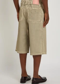 Two-tone denim shorts