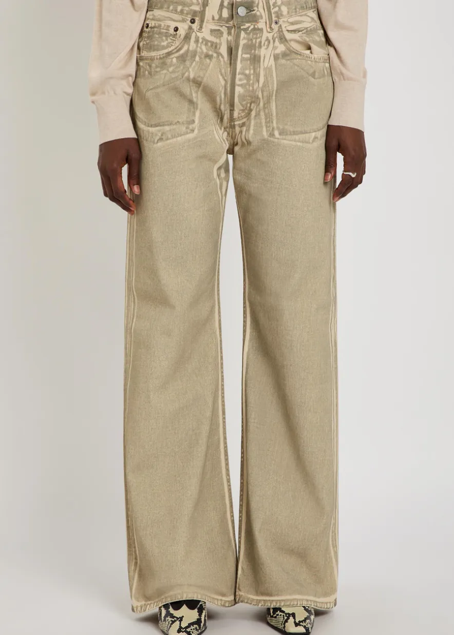 Two-toned wide-leg jeans