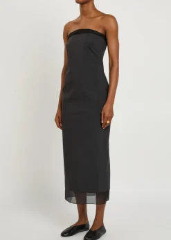 Tylyn strapless cotton-poplin midi dress