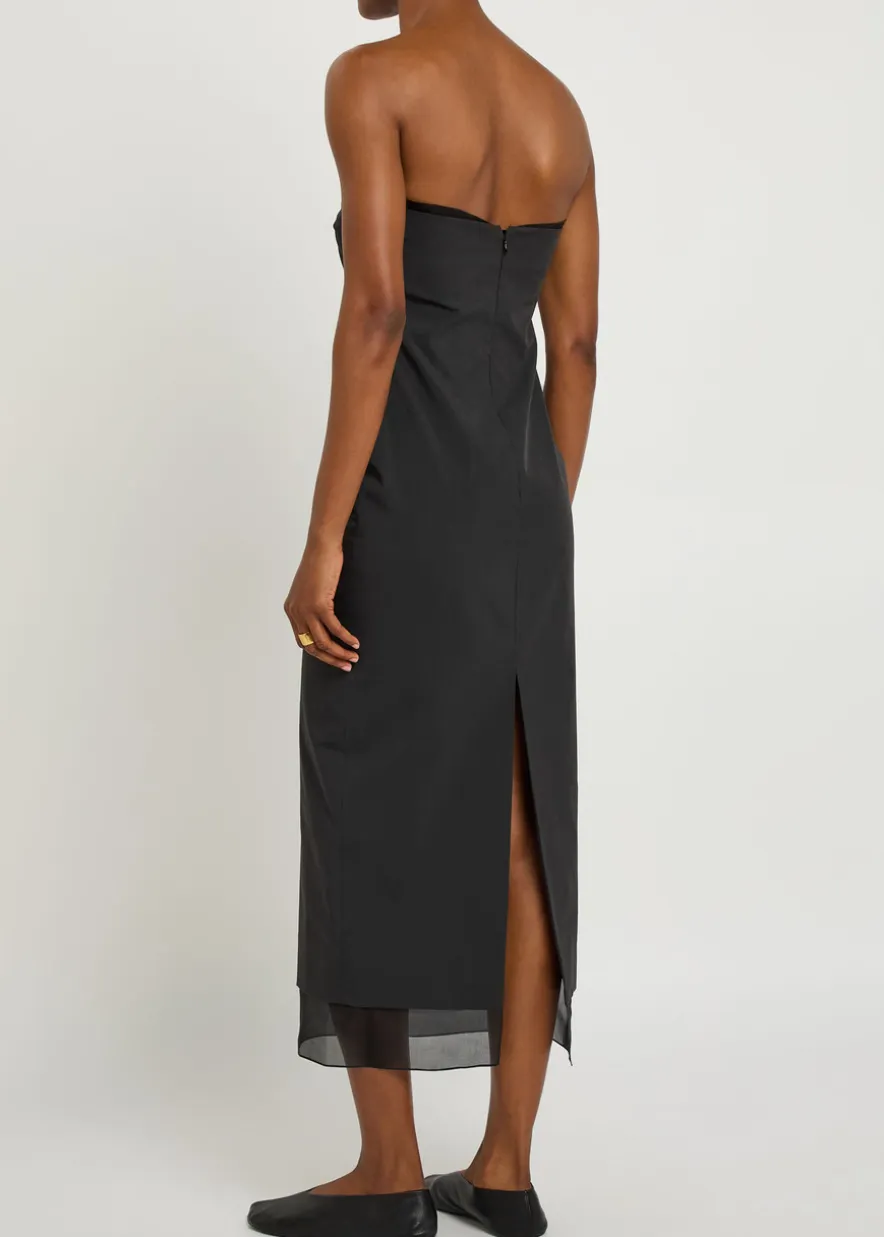 Tylyn strapless cotton-poplin midi dress
