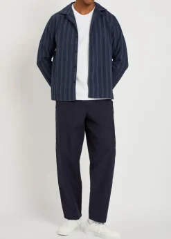 Tyne tapered-leg cotton-poplin trousers