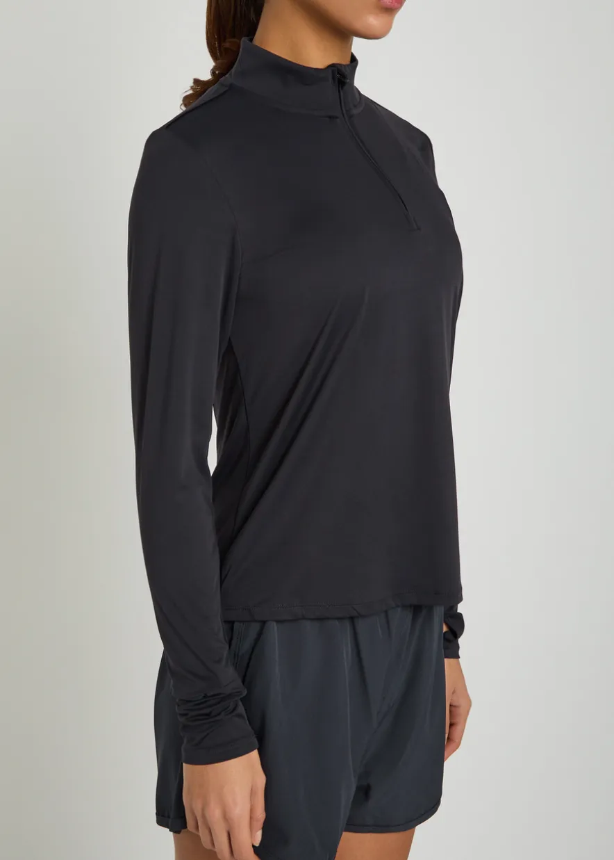 Ultralite half-zip stretch-jersey gym top
