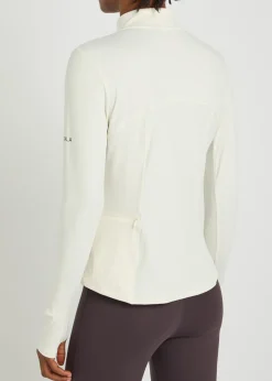 Ultralite half-zip stretch-jersey gym top