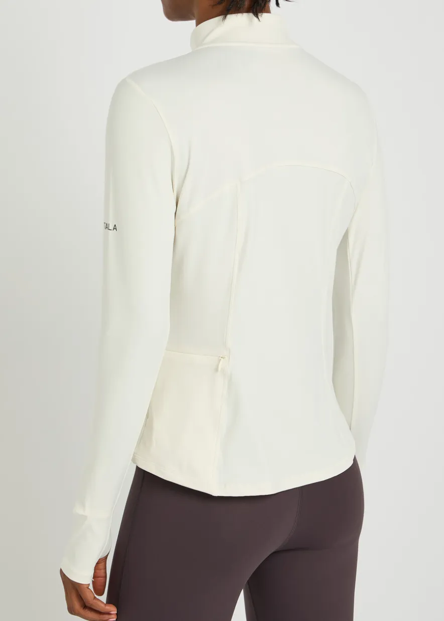 Ultralite half-zip stretch-jersey gym top