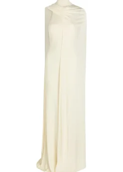 Umay cape-effect stretch-jersey gown