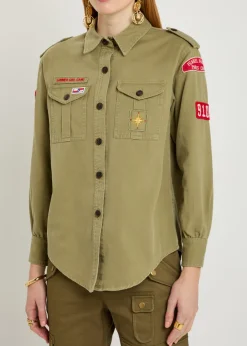 Umberta appliquéd twill shirt