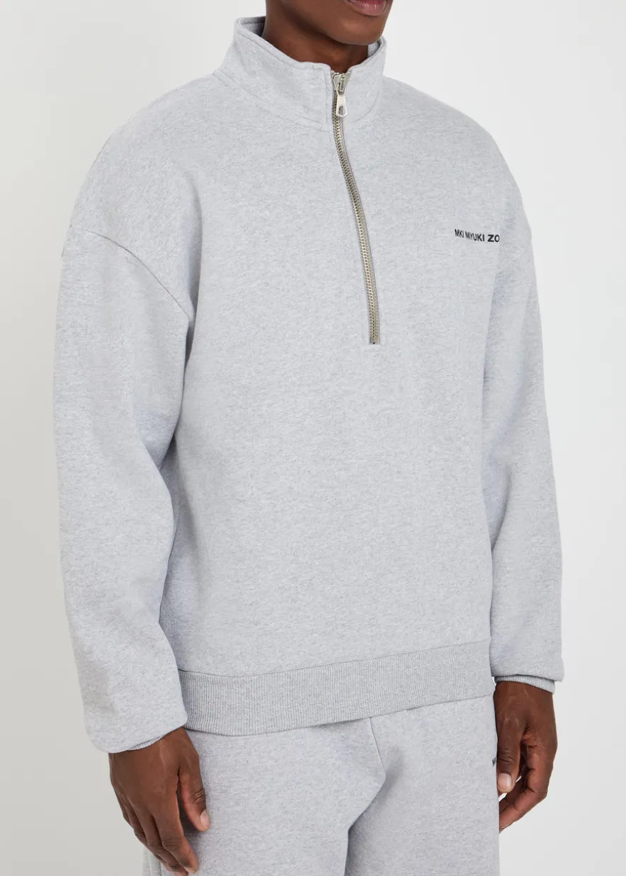 Uniform half-zip cotton-blend sweatshirt