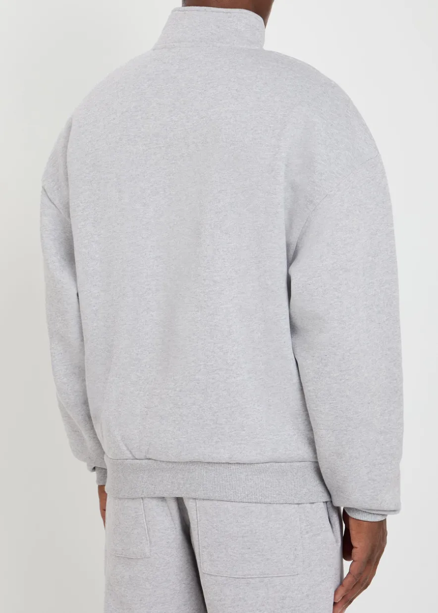 Uniform half-zip cotton-blend sweatshirt