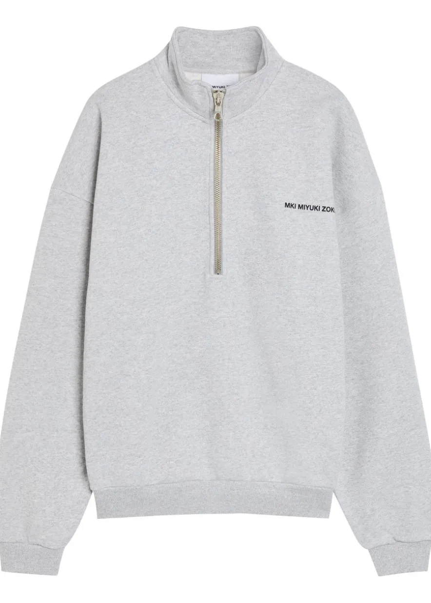 Uniform half-zip cotton-blend sweatshirt