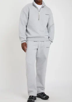 Uniform half-zip cotton-blend sweatshirt