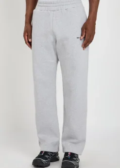 Uniform wide-leg cotton-blend sweatpants