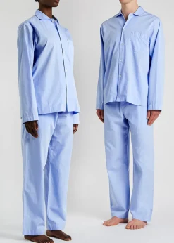 Unisex striped poplin pyjama top