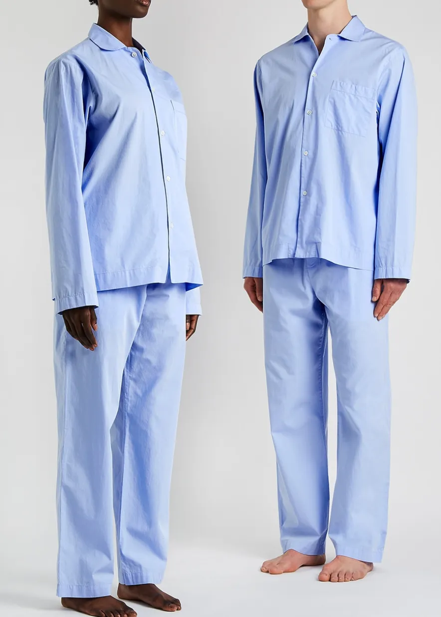 Unisex striped poplin pyjama top
