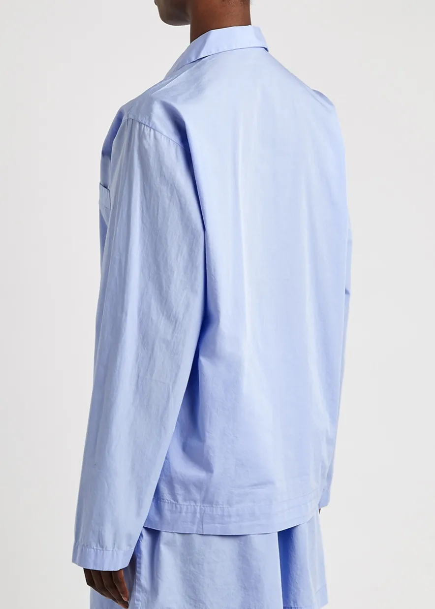 Unisex striped poplin pyjama top