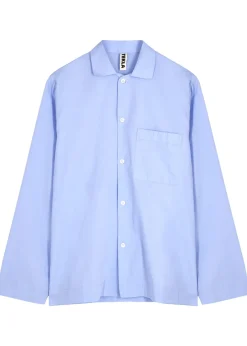 Unisex striped poplin pyjama top