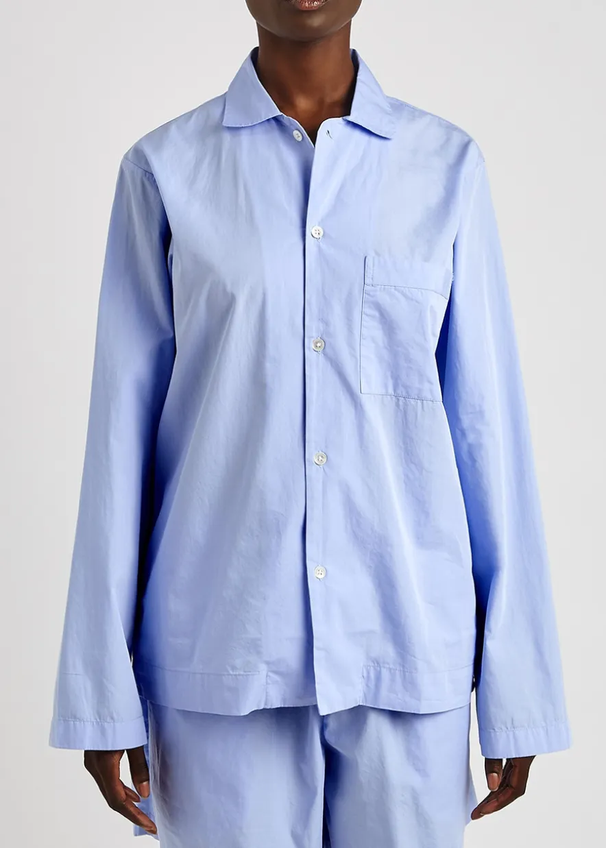 Unisex striped poplin pyjama top