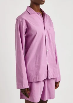 Unisex striped poplin pyjama top