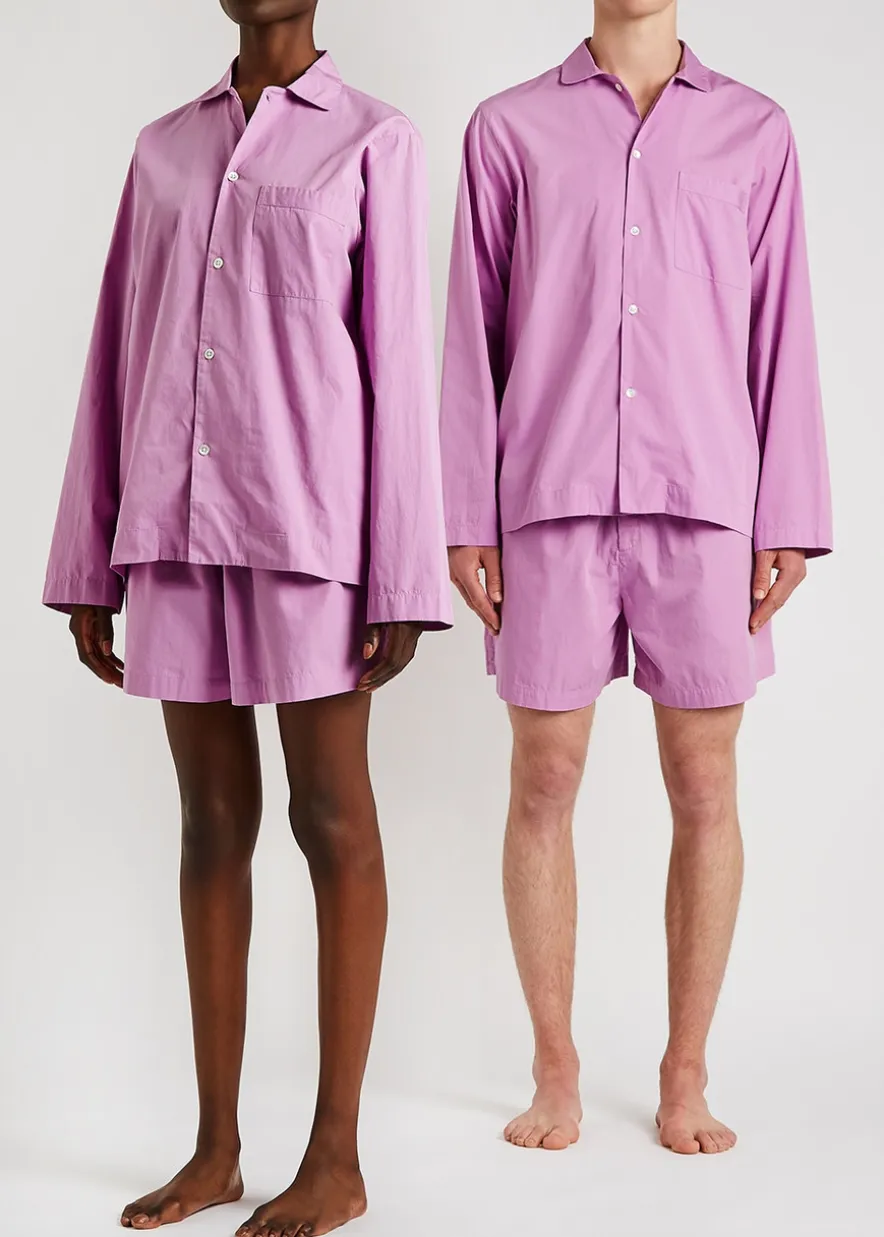 Unisex striped poplin pyjama top