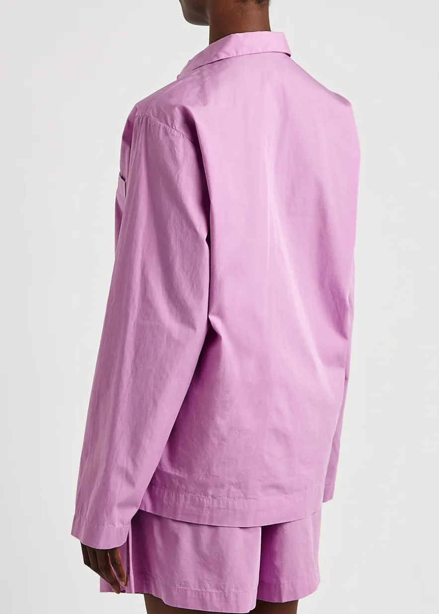 Unisex striped poplin pyjama top