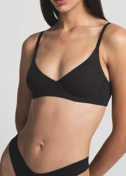 Unlined stretch-jersey demi bra
